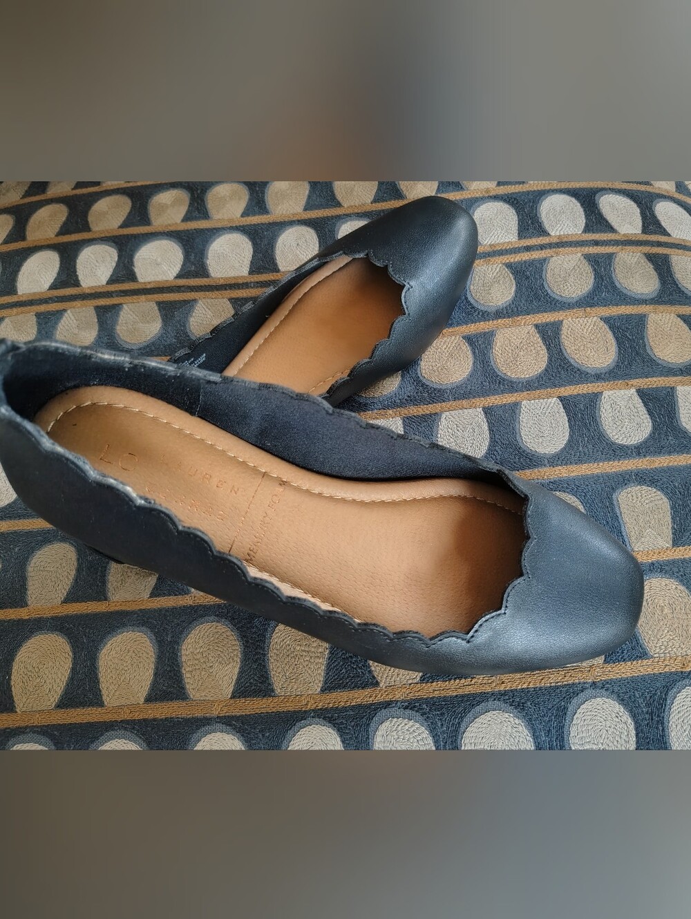 Kohl's Black Scallop-Trim Women's Ballet Flats